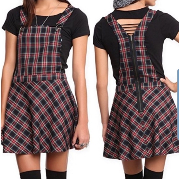 Royal Bones Dresses & Skirts - Royal Bones Plaid Overall Dress Size Medium